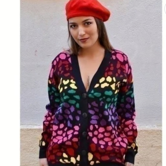 Farm Rio Rainbow Leopard Cardigan - Picture 3 of 11